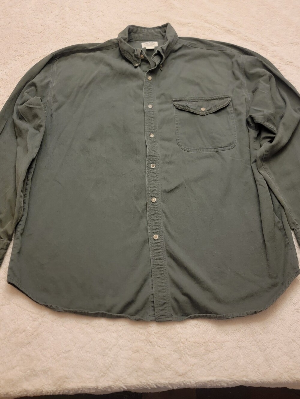 Vintage 90s Brittania Olive/Moss Green Long Sleeve Button Down Shirt Men's Large